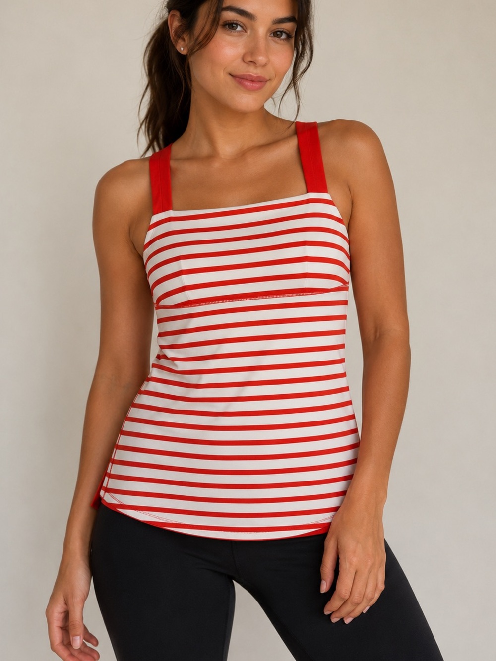 Lululemon Track And Train Tank - Twin Stripe Love Red